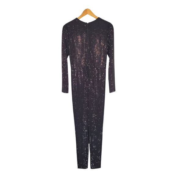 Alice and Olivia Freddie Stud Rhinestone Embellished Jumpsuit Long Sleeve Size 8 - Picture 7 of 16